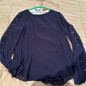 Naked Zebra sheer blue top